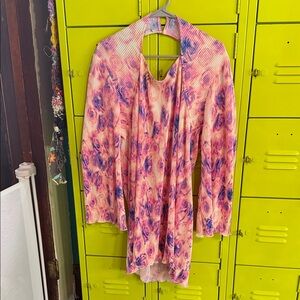 Bar III Pink and Purple Long Sleeve Dress